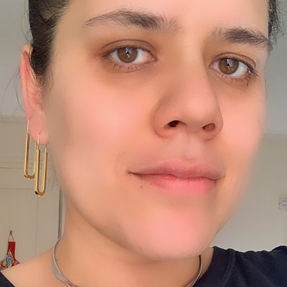 U Shape  Hoop Earrings 14k Gold Plated - Picture 6 of 8